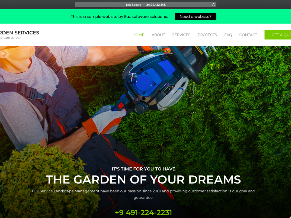 Raz Garden Services Website